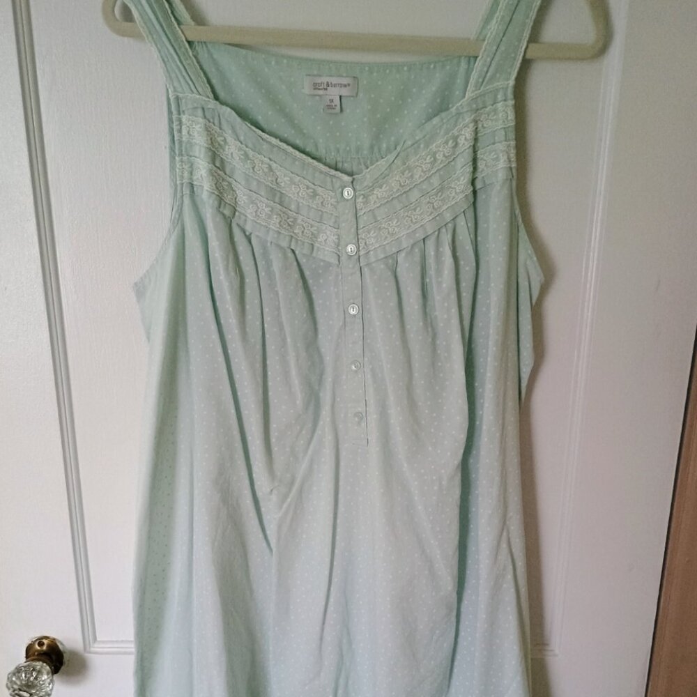 Croft & Barrow Shorty Nightgown - Aqua - 1X